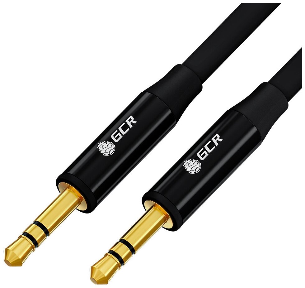 GCR Кабель 1.5m аудио jack 3.5mm/jack 3.5mm черный, GOLD, AL case черный, M/M, GCR-54760 Greenconnect GCR-54760 - фото №1