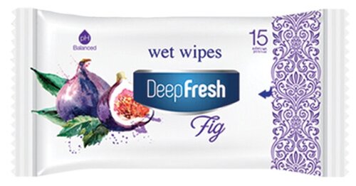 Deep Fresh Унисекс Fig Wet Wipes Инжир Влажные салфетки 15шт