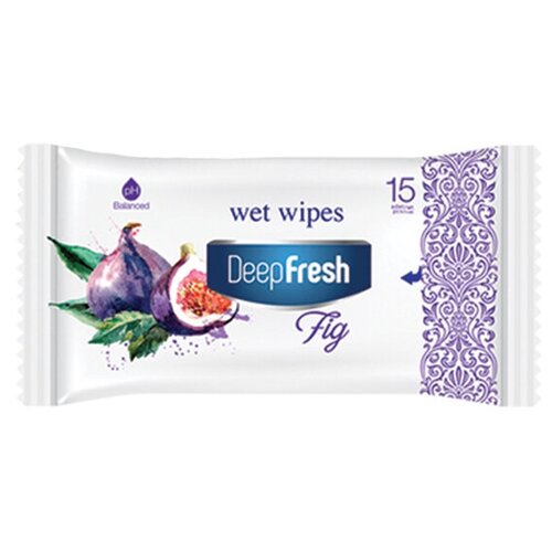 Deep Fresh Унисекс Fig Wet Wipes Инжир Влажные салфетки 15шт