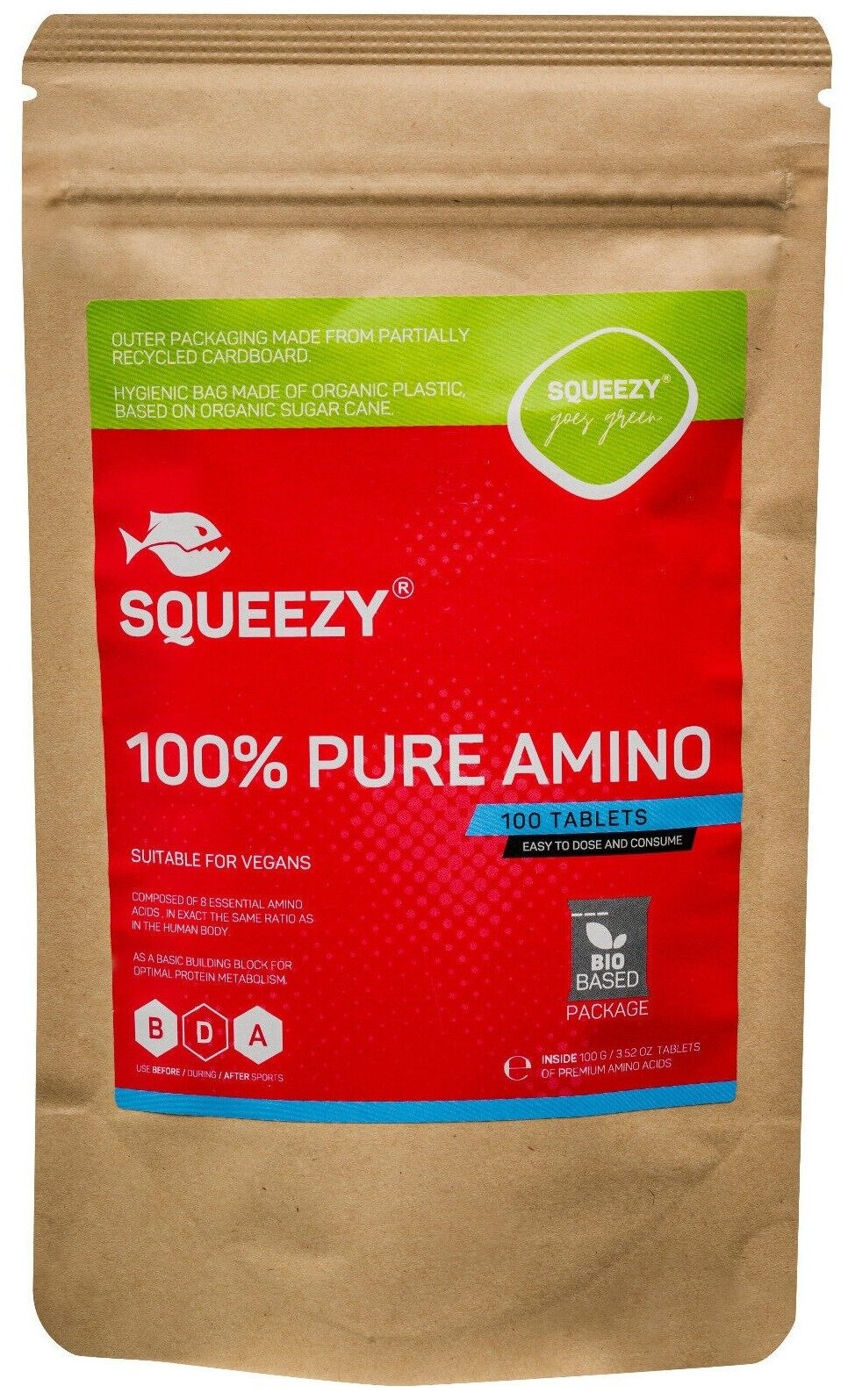 Незаменимые аминокислоты SQUEEZY 100% PURE AMINO 100 таб, нейтральный