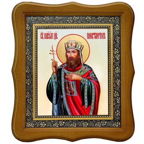 икона равноапостольный царь константин 10х14 см Константин Святой равноапостольный царь. Икона на холсте.