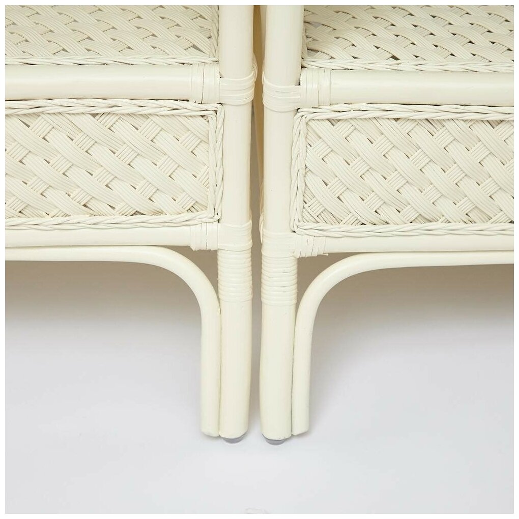 Комплект обеденный "ANDREA GRAND" (стол со стеклом+6 кресел+ подушки) (12 427) TetChair TCH White (белый), Ткань рубчик, цвет кремовый - фотография № 11