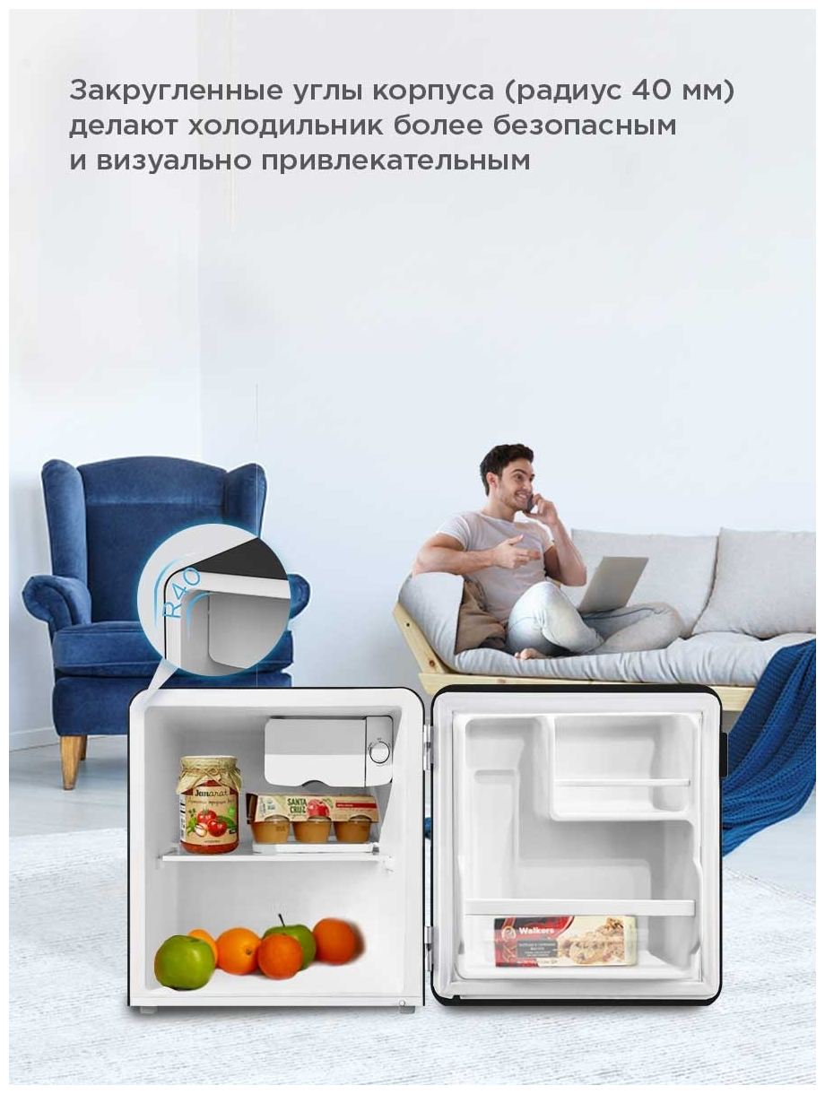 Холодильник Midea MDRD86SLF30 Ретро, маленький - фотография № 4