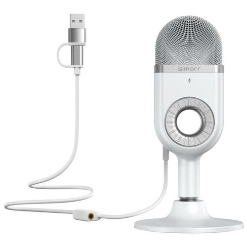 Настольный микрофон Smallrig Simorr Wave U1 USB Condenser Microphone (White) 3492 behringer ecm8000 measurement condenser microphone измерительный микрофон