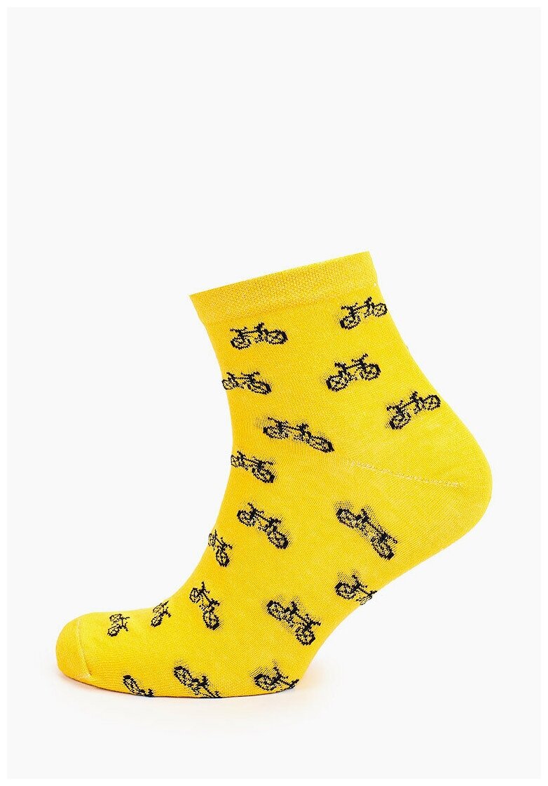 Мужские носки Comandor с принтом "велосипед", желтый, размер 29