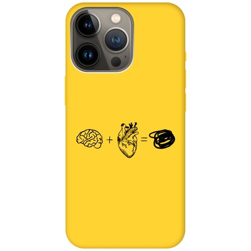 Силиконовый чехол на Apple iPhone 13 Pro Max / Эпл Айфон 13 Про Макс с рисунком Brain Plus Heart Soft Touch желтый силиконовый чехол на apple iphone 11 pro max эпл айфон 11 про макс с рисунком brain plus heart soft touch голубой