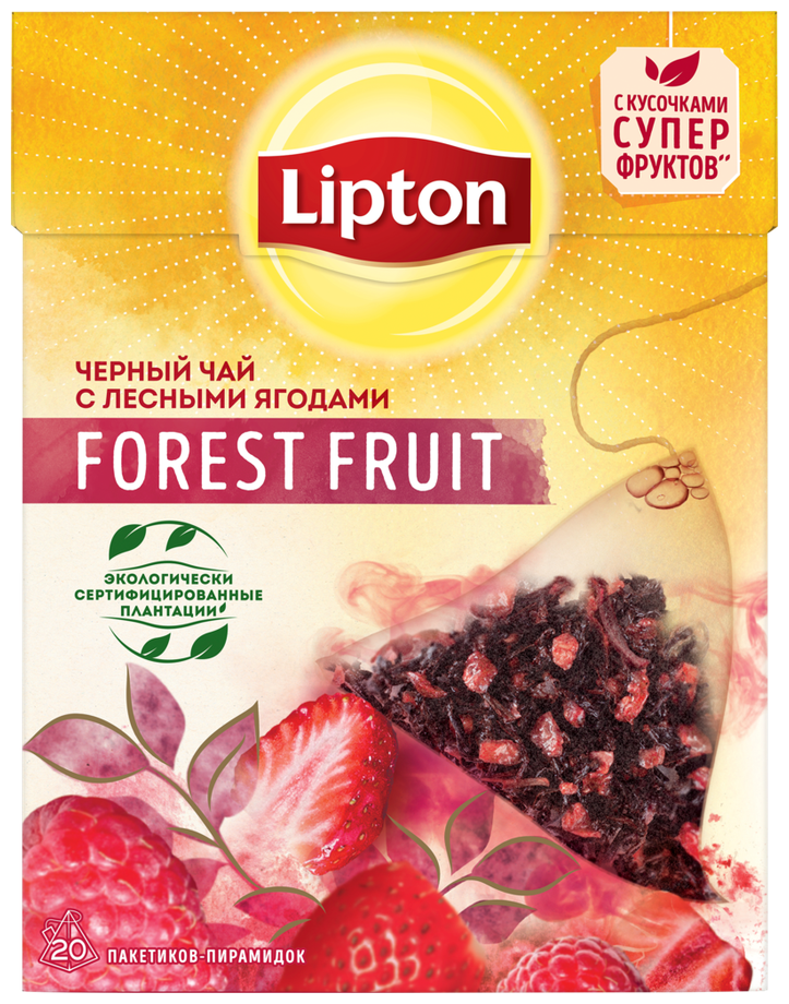 Lipton Forest Fruit черный чай в пирамидках с лесными ягодами 20 шт - фотография № 12