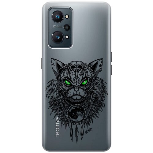 Силиконовый чехол на Realme GT Neo 2, Рилми ГТ Нео 2 с 3D принтом Shaman Cat прозрачный силиконовый чехол на realme gt рилми гт с 3d принтом shaman cat прозрачный