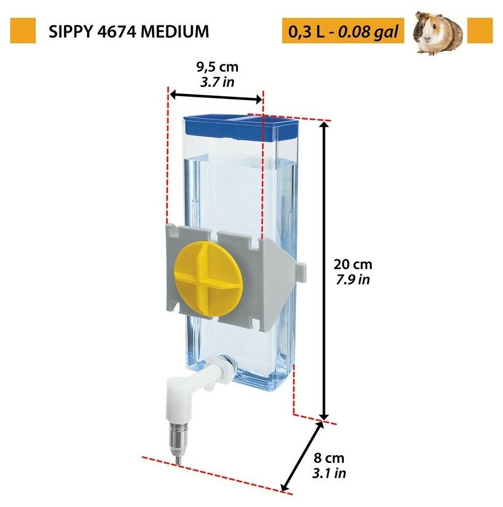 Ferplast SIPPY Поилка-кран с креплением для грызунов 300куб.см - фотография № 10