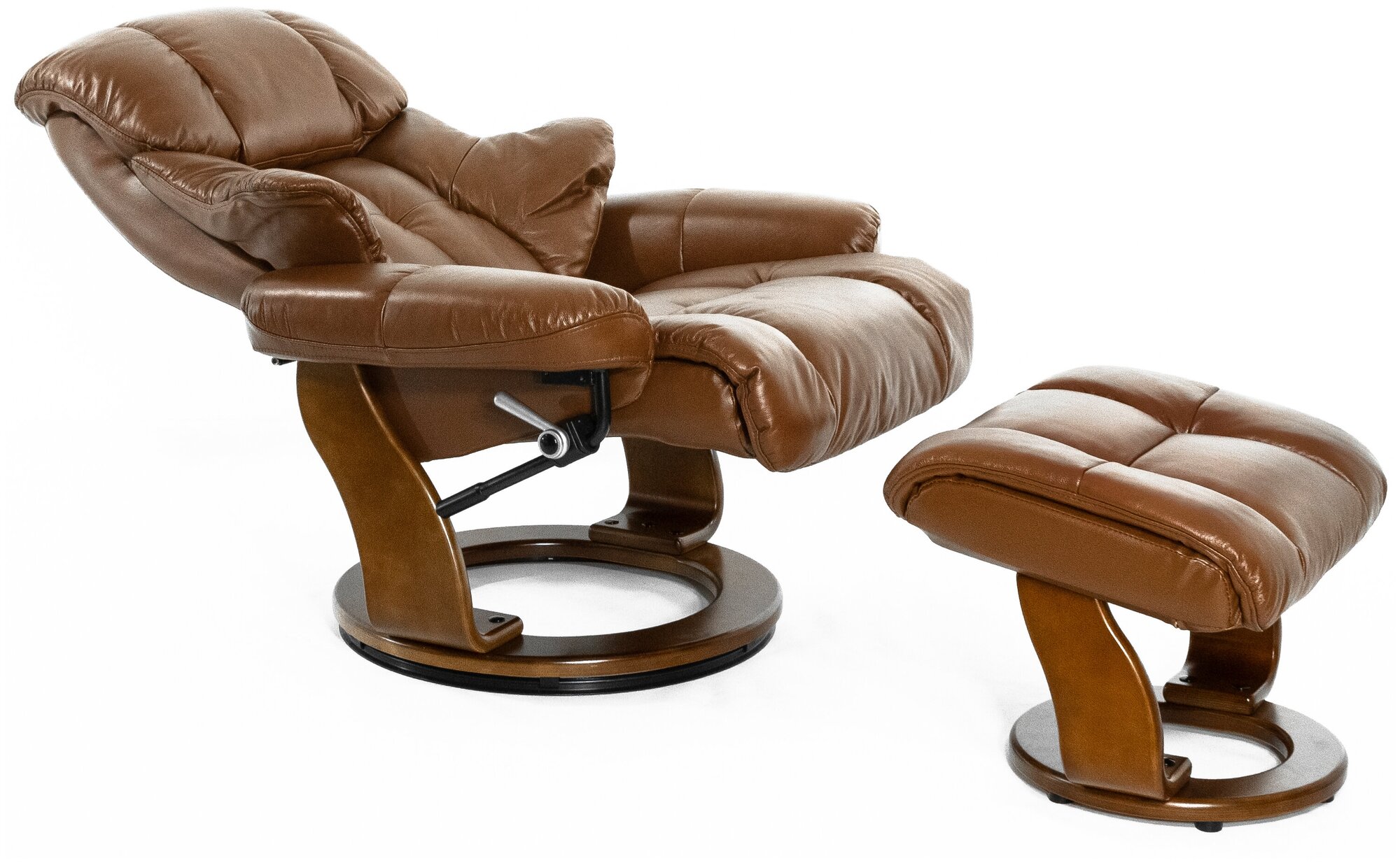Кресло-реклайнер Falto Relax LUX 7438W, натуральная кожа, цвет коричневый - фотография № 5