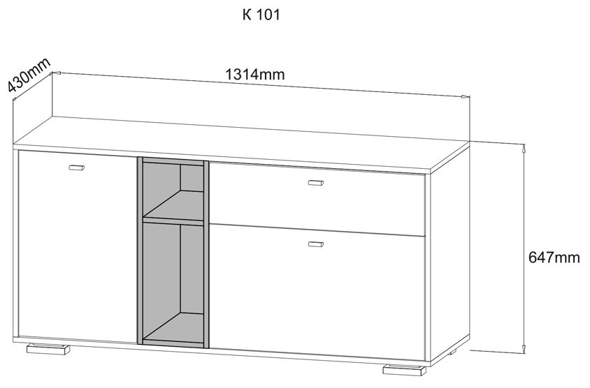 Комод МС Ланс К101 (МП) Белый