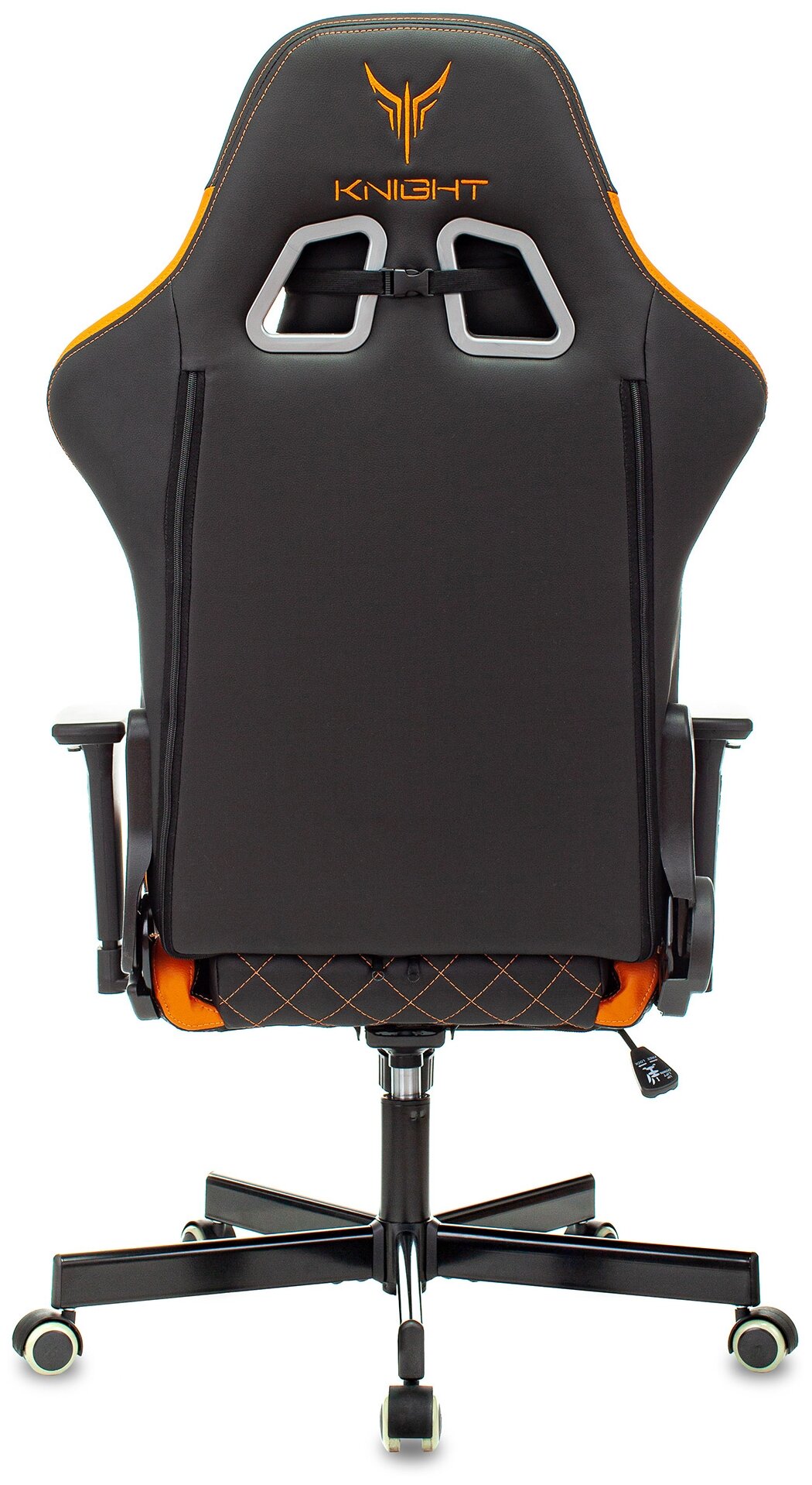 Кресло игровое KNIGHT Armor, на колесиках, эко.кожа, черный/оранжевый [knight ] - фото №3