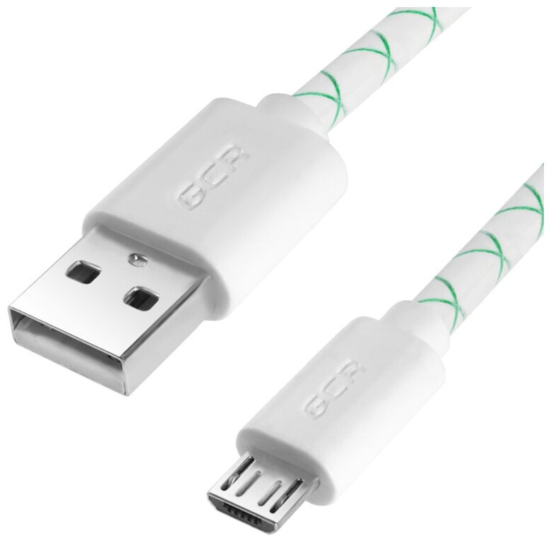 Кабель для зарядки телефона MicroUSB 3A QC 3.0 для Samsung Huawei Xiaomi (77UA1U), белый, 1.0м