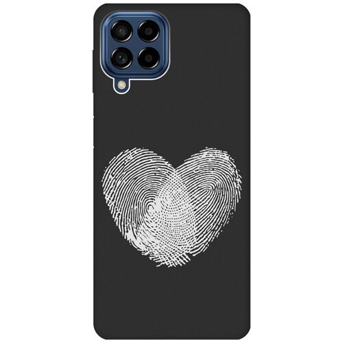 Матовый чехол Lovely Fingerprints W для Samsung Galaxy M53 5G / Самсунг М53 5г с 3D эффектом черный матовый чехол magic paint w для samsung galaxy m53 5g самсунг м53 5г с 3d эффектом черный