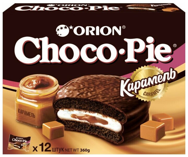 Пирожное Orion Choco Pie Dark Caramel мучное, 360 г - фото №2