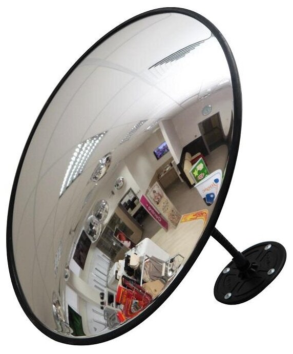 Зеркало круглое противокражное обзорное 430 мм с черным квитомвнутреннее - фотография № 2