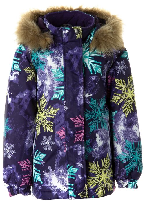 Куртка для девочки HUPPA ALONDRA, тёмно-лилoвый с принтом 24173, размер 104