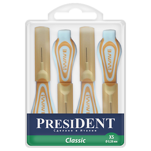 Межзубные ершики PresiDENT Classic XS (0,28 мм), 4 шт