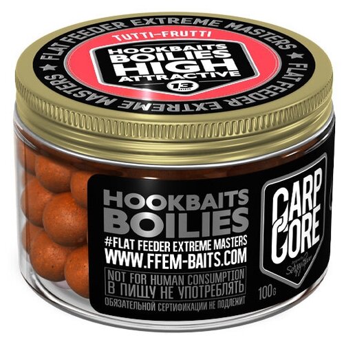 FFEM Варенный бойл высокой степени привлекательности Hookbaits Boilies Tutti-Frutti 13mm (100г) ffem hookbaits boilies super honey 13mm