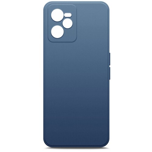 защитное стекло для смартфона realme c35 на риалми ц35 Чехол на Realme C35 (Риалми С 35) силиконовый с защитной подкладкой из микрофибры синий, Microfiber Case Brozo