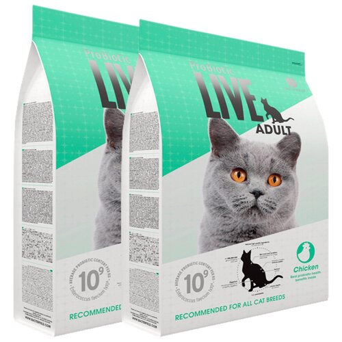 PROBIOTIC LIVE CAT для взрослых кошек с курицей (8 + 8 кг)