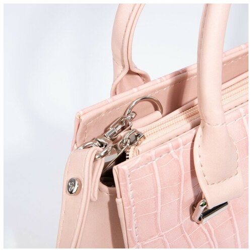 фото El masta тоут, отдел на молнии, наружный карман, длинный ремень, цвет розовый