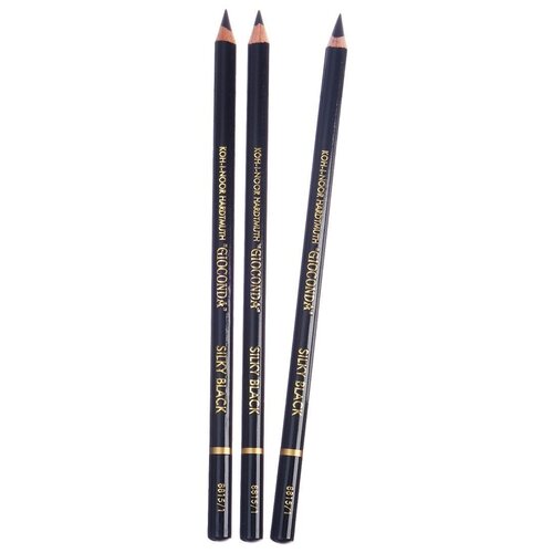 фото Набор 3 штуки карандаш цветной koh-i-noor gioconda 8815 soft, черный (3502241)