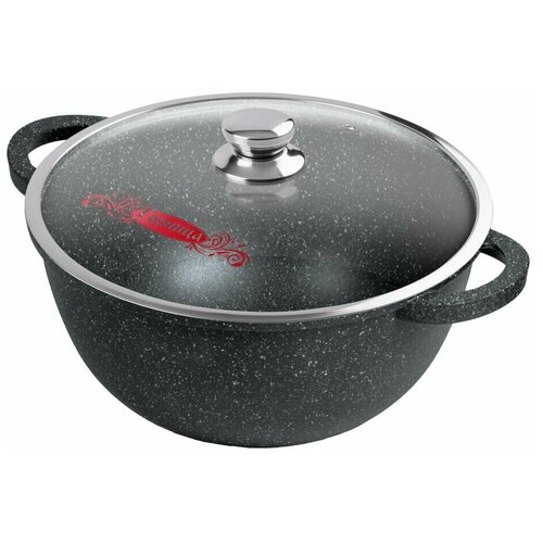 Казан 300/170мм 8л гранит с крышкой лит/руч. антиприг.покрыт. кн4302аг