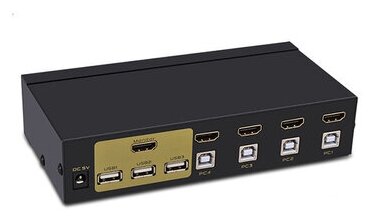 KVM переключатель HDMI USB на 4 компьютера FJ-401