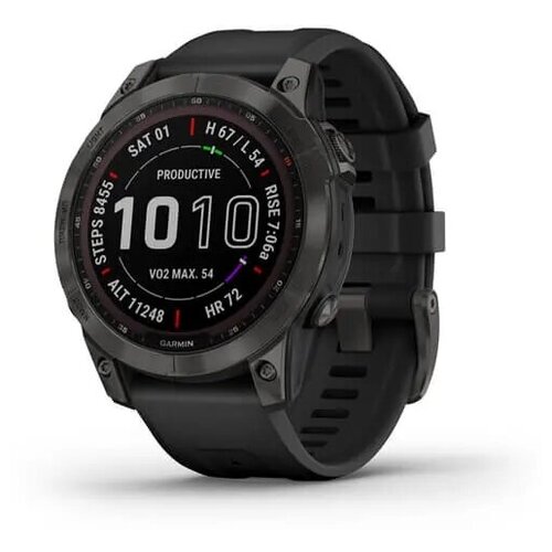 Умные часы Garmin Fenix 7 Sapphire Solar Carbon Gray DLC Titanium with Black Band 7338000₽