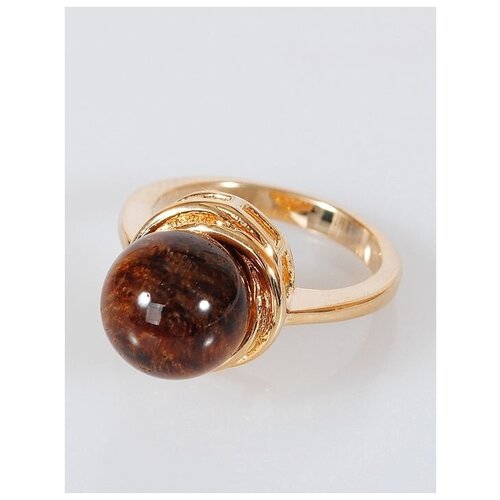 Кольцо помолвочное Lotus Jewelry, тигровый глаз, размер 16, коричневый кольцо hrustalek тигровый глаз размер 16 коричневый