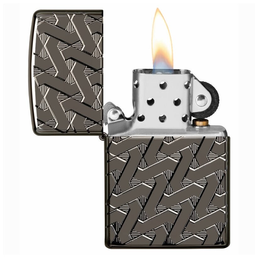 Зажигалка бензиновая Zippo 49173 Armor Black Ice - фотография № 4