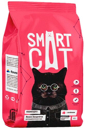 SMART CAT для взрослых кошек с ягненком (0,4 кг) — купить в интернет ...