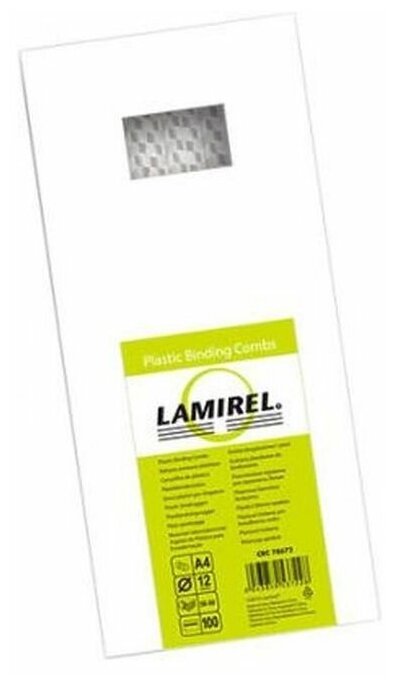 Lamirel Пружина пластиковая LA-7867201 (12 мм. Цвет: белый, 100 шт.)