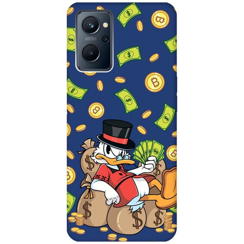 Матовый чехол Rich Scrooge для Realme 9i / Рилми 9и с 3D эффектом синий матовый чехол rich scrooge для realme c33 рилми с33 с 3d эффектом синий