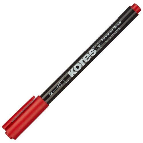 Маркер перманентный Kores красный (толщина линии 1 мм) маркер перманентный kores черный толщина линии 1 мм