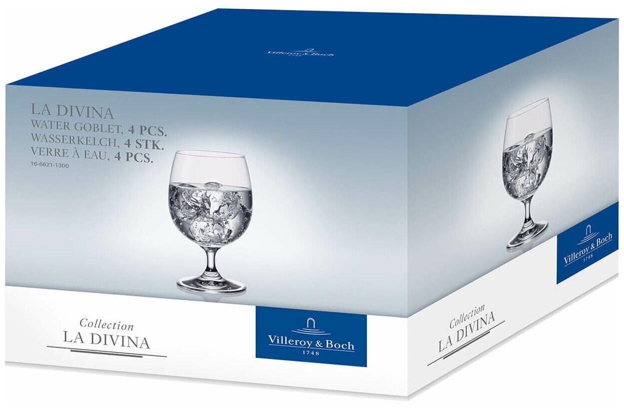 Набор бокалов из 4-х предметов La Divina Villeroy & Boch, Бокалы для воды 330 мл, Хрустальное стекло
