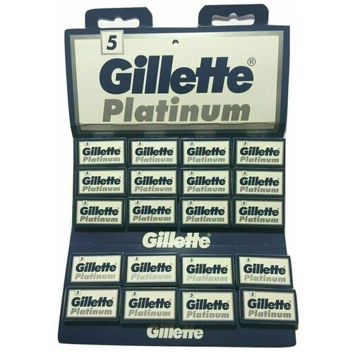 лезвия для т образного станка gillette platinum серебристый 5 шт GILLETTE RUBIE PLATINUM лезвия 20*5шт.