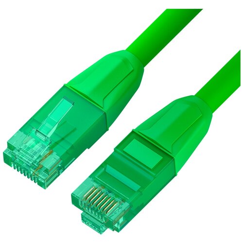 GCR Патч-корд прямой 3.0m LSZH UTP кат.6, зеленый, 24 AWG, литой без фиксатора, ethernet high speed, RJ45, T568B