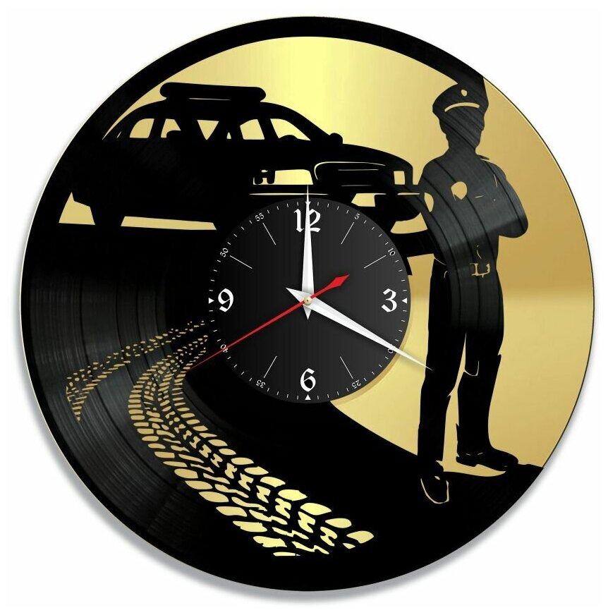 Часы из винила Redlaser "ГАИ, полицейский, полицейская машина" VW-10924-1