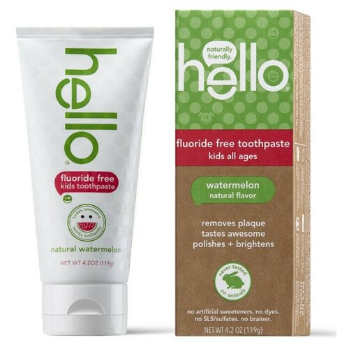 Hello, Kids, Fluoride Free Toothpaste, Fresh Watermelon, 4.2 oz (119 g)