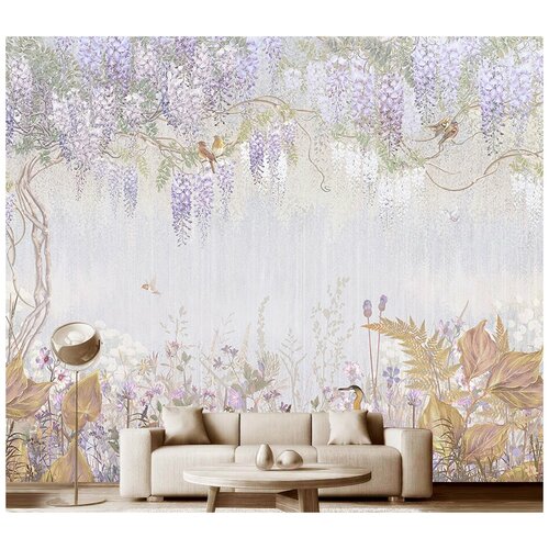 Фотообои на стену Модный Дом Настенные цветы 350x290 см (ШxВ)