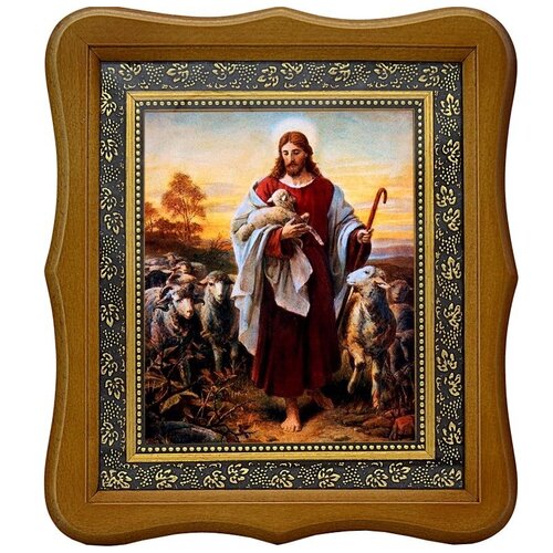 Добрый Пастырь. Икона Иисуса Христа на холсте. добрый пастырь икона иисуса христа на холсте