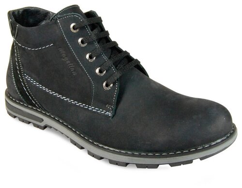 Ботинки MAGELLAN, зимние, натуральный нубук, высокие, размер 40, черный