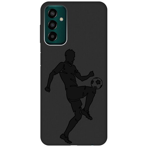 Матовый чехол Football для Samsung Galaxy M13 / Самсунг М13 с 3D эффектом черный матовый чехол tigers pattern для samsung galaxy m13 самсунг м13 с 3d эффектом желтый