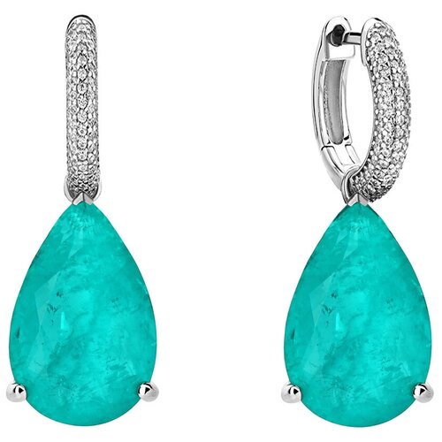 Серьги Ermolov Jewelry, родирование, фианит, серебряный