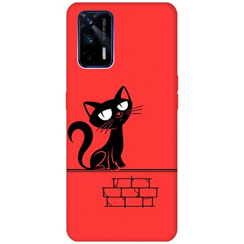 Матовый чехол Scratchy and wall для Realme GT / Рилми ГТ с 3D эффектом красный матовый чехол scratchy для realme gt рилми гт с 3d эффектом желтый