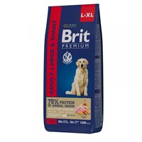 Корм BRIT Premium Dog Adult Large and Giant для взрослых собак крупных и гигантских пород, с курицей 15 кг