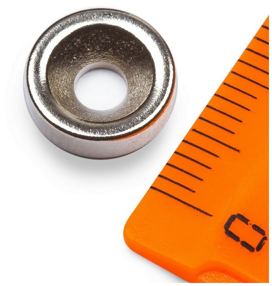 Неодимовый магнит диск 10х3 мм с зенковкой 3.5/7 мм, 20шт, Forceberg - фотография № 5
