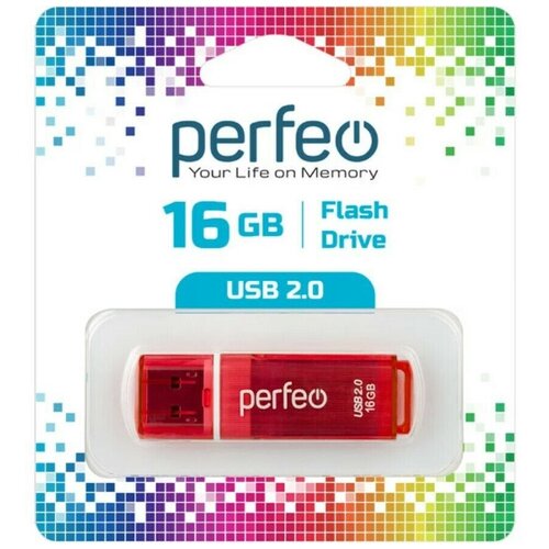 USB Флеш-накопитель USB накопитель Perfeo USB 16GB C13 Red